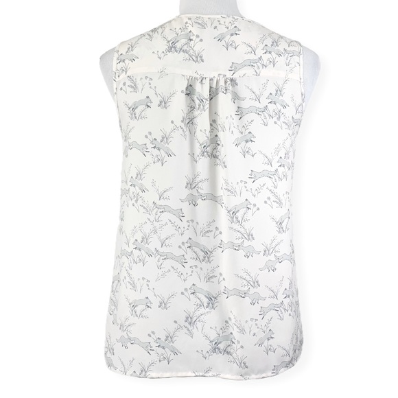 LC Lauren Conrad Fox Print Sleeveless Blouse - Picture 2 of 12